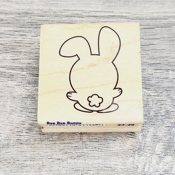 Stampabilities Bye Bye Bunny D1156 Wood Mounted Rubber Stamp 2008 - Picture 1 of 4
